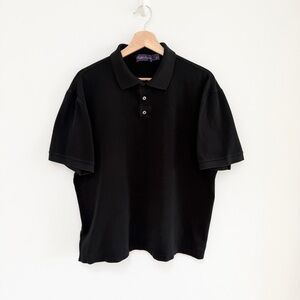 Ralph Lauren Purple Label Black Short-Sleeve Polo Shirt
